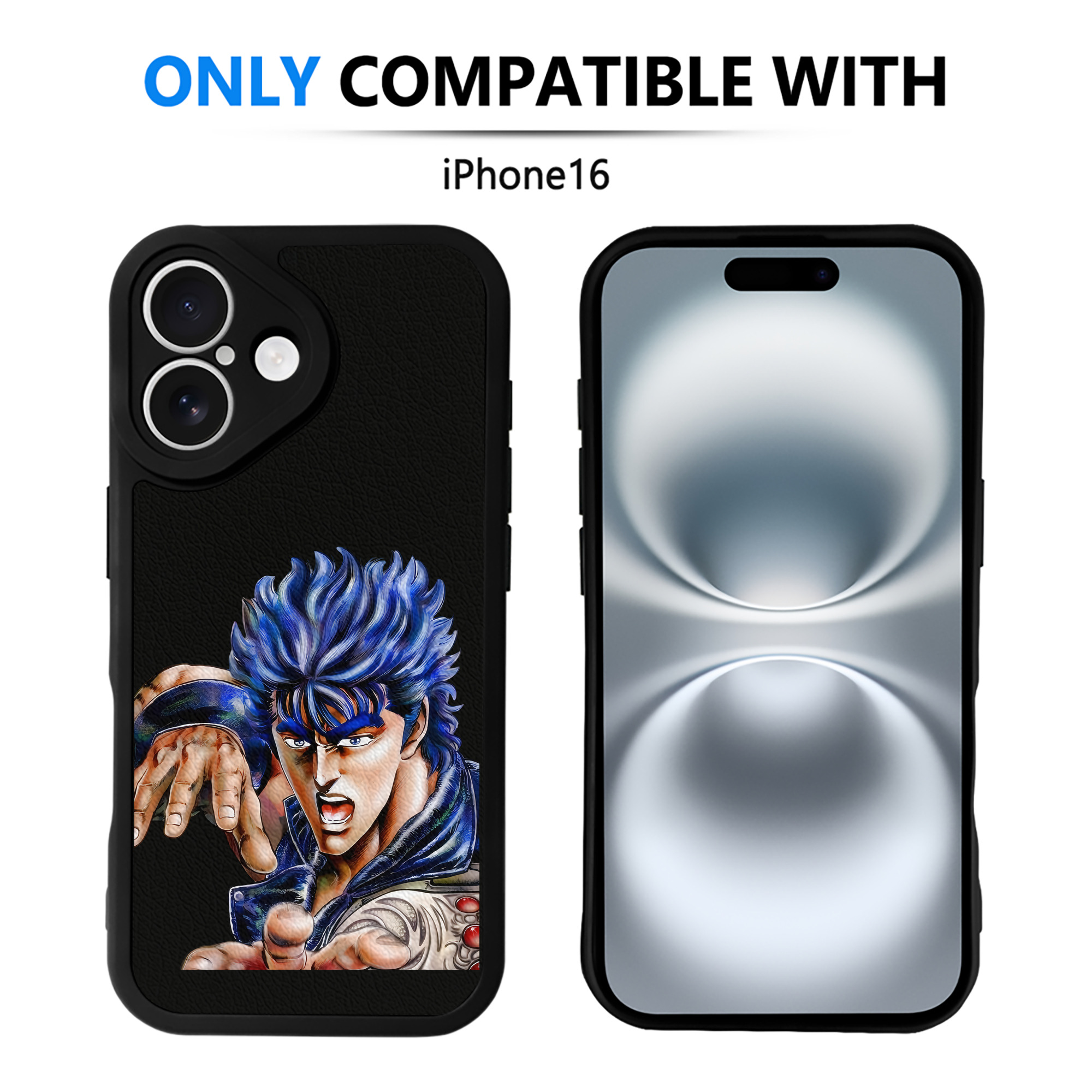（画像用） 北斗の拳 Fist of the North Star 【iPhone 16シリーズ対応】シリコンスマホケース（レザー調） 材質：シリコン